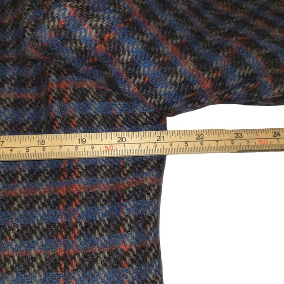 Collectible Gold Giorgio Sant Angelo Womens Size 14 Blazer Plaid Wool Blue Red - Picture 9 of 13